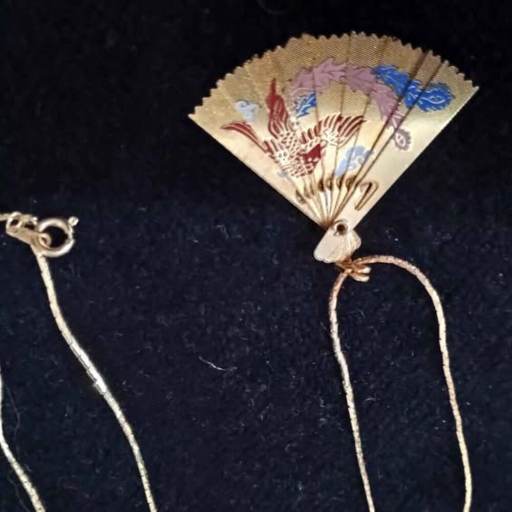 Phyllis Originals Vintage Jewelry Set and Gold-Tone Fan Necklace